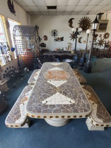 XL Rectangle Tile Table Set on display