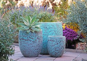decorative outdoor garden pottery set