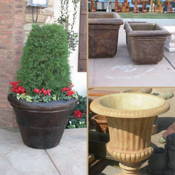 Stone pots for garden